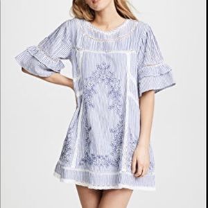 Free People • Sunny Day Embroidered Striped Dress